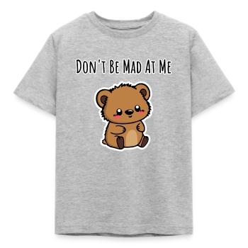 Don't be mad at me! Cute Anxious Teddy - Kids' T-Shirt - heather grey - Front - AI Model Kid Male (0cm)