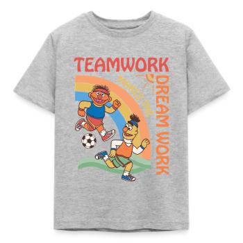 Sesamstraße Design Teamwork Mit Ernie Und Bert - Kinder T-Shirt - Grau meliert - Vorne - AI Model Kid Male (0cm)