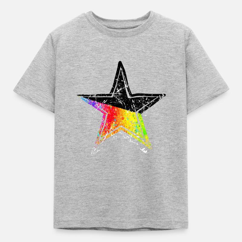 Star Pride Black Drawn Path - Kids' T-Shirt - heather grey