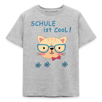 School is cool - Kids' T-Shirt - heather grey - Front - AI Model Kid Male (0cm)