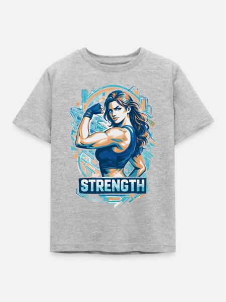 Starke Frau Strength | Frauen Empowerment - Kinder T-Shirt - Grau meliert
