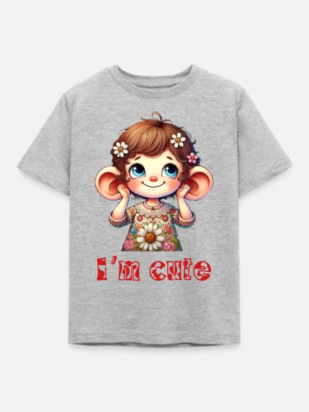 Cute cartoon - Kinder T-Shirt - Grau meliert