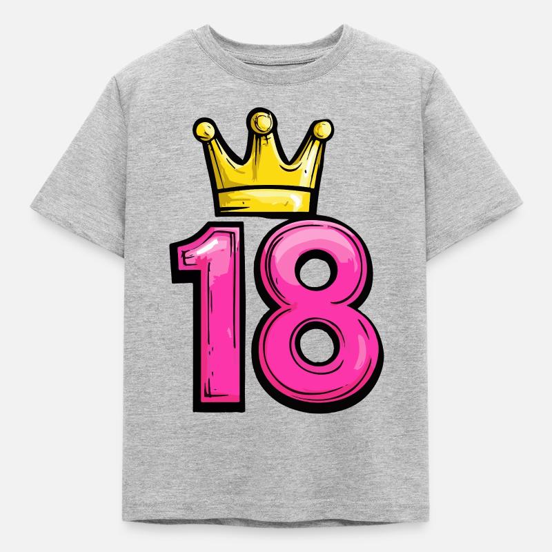 18 Numero Corona - Maglietta per bambini - grigio melange