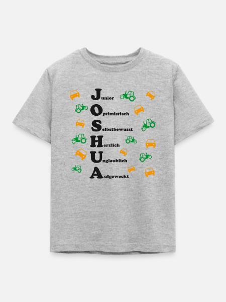 Joshua - Kinder T-Shirt - Grau meliert