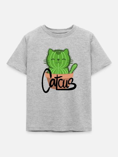 Catcus - Kinder T-Shirt - Grau meliert