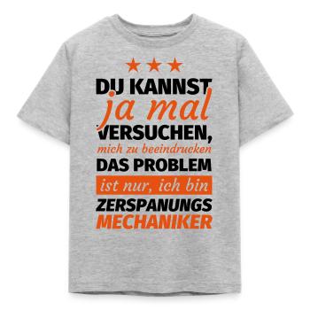 Zerspanungsmechaniker - Kinder T-Shirt - Grau meliert - Vorne - AI Model Kid Male (0cm)