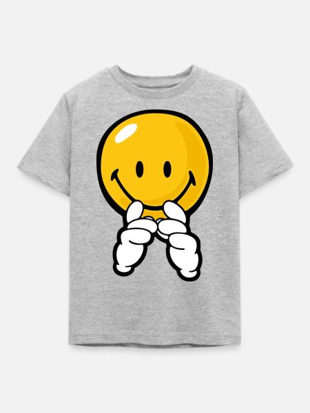 Smiley Confidence Expectation - Kinder T-Shirt - Grau meliert