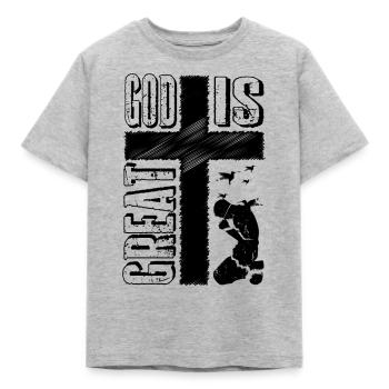 GOD IS GREAT - T-shirt Enfant - gris chiné - Devant - AI Model Kid Male (0cm)