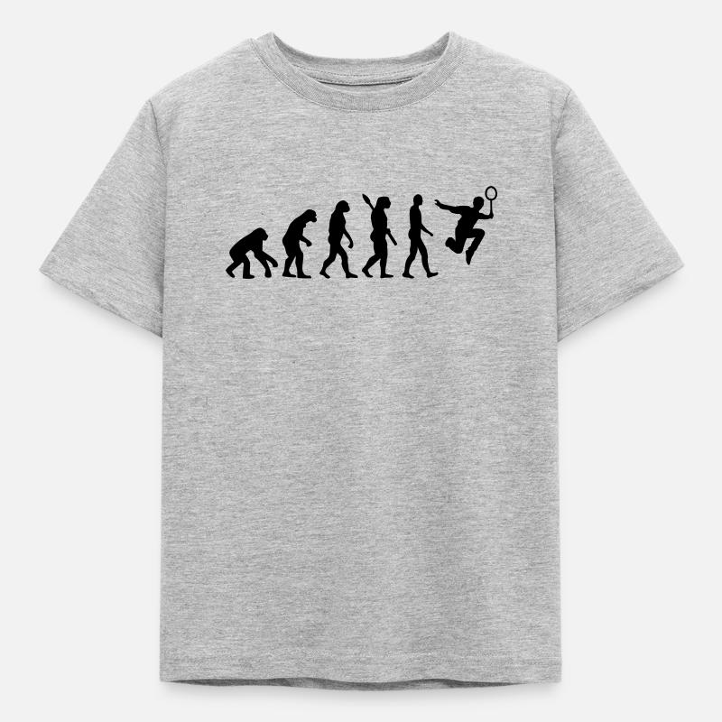 Evolution Badminton - Kinder T-Shirt - Grau meliert
