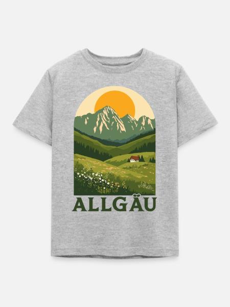 Allgäu Alpine Nature - Kinder T-Shirt - Grau meliert