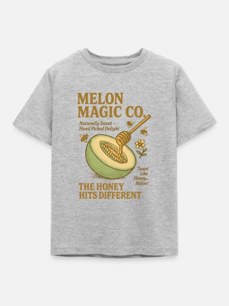 Honig Melone Bienen Sommer - Kinder T-Shirt - Grau meliert