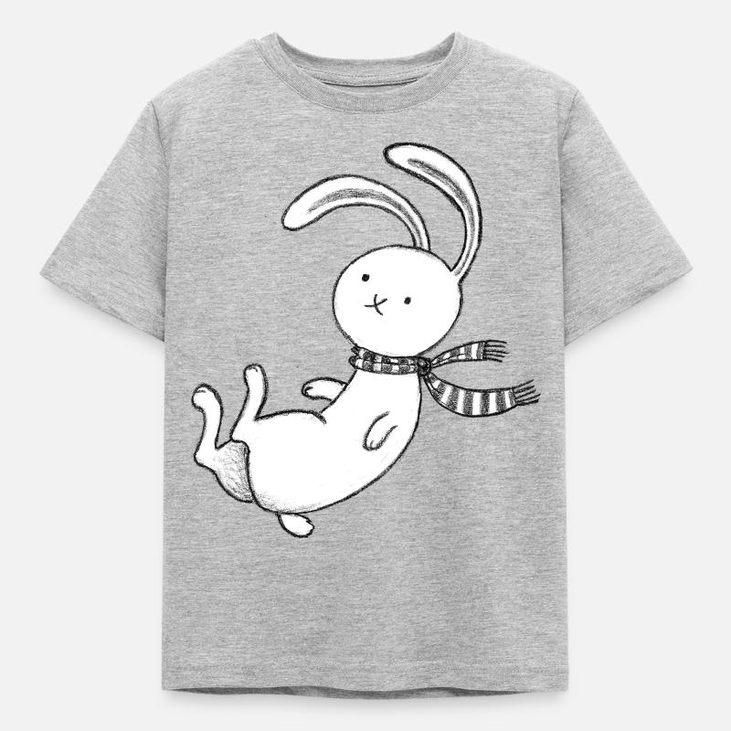 Hase - Kinder T-Shirt - Grau meliert