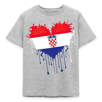 Kroatien hrvatska kroatien hrv hr reisen tourismus - Kinder T-Shirt - Grau meliert - Vorne - AI Model Kid Male (0cm)