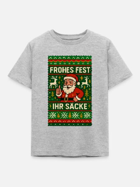 Frohes Fest Ihr Säcke - Kinder T-Shirt - Grau meliert