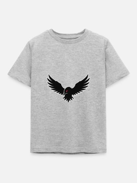 Karmesinäugiger Mitternachtsadler - Kinder T-Shirt - Grau meliert