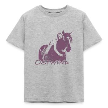 OSTWIND Aufbruch Nach Ora Mika Umarmt Ostwind - Kinder T-Shirt - Grau meliert - Vorne - AI Model Kid Male (0cm)