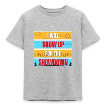 Show up - Kinder T-Shirt - Grau meliert - Vorne - AI Model Kid Male (0cm)