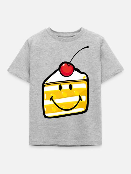 Smiley Cake - Kinder T-Shirt - Grau meliert