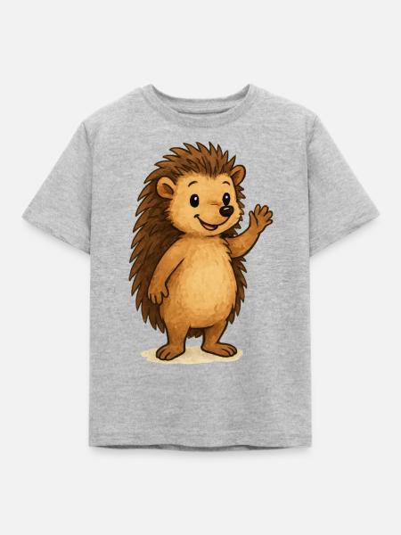 igel comic - Kinder T-Shirt - Grau meliert