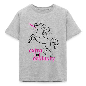 Einhorn extraordinary Flock - Kinder T-Shirt - Grau meliert - Vorne - AI Model Kid Male (0cm)