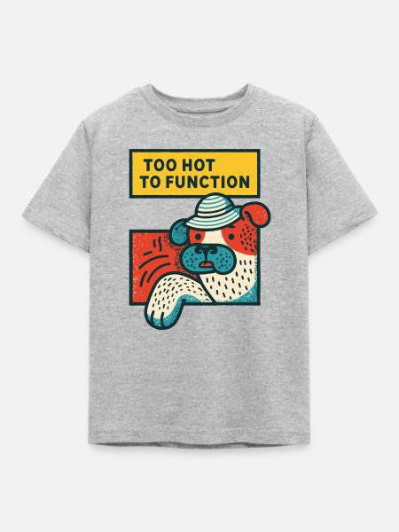 Too Hot to Function Bulldog - Kinder T-Shirt - Grau meliert
