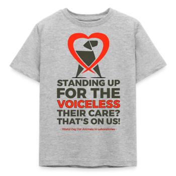 Voice for the Voiceless - Animal Testing Day - Kids' T-Shirt - heather grey - Front - AI Model Kid Male (0cm)