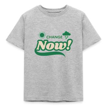 Change Now - Kinder T-Shirt - Grau meliert - Vorne - AI Model Kid Male (0cm)
