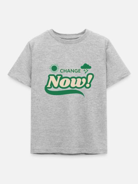 Change Now - Kinder T-Shirt - Grau meliert