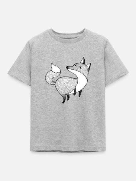 Fuchs - Kinder T-Shirt - Grau meliert