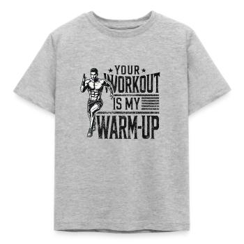 Votre entraînement est mon échauffement - T-shirt Enfant - gris chiné - Devant - AI Model Kid Male (0cm)
