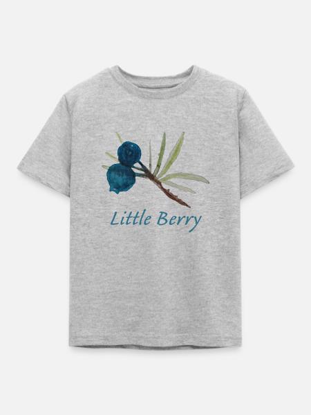 Blaubeeren Ranke - Kinder T-Shirt - Grau meliert