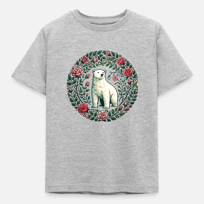 Eisbär - Kinder T-Shirt - Grau meliert
