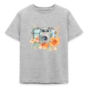 VACATION PHOTOS - Kids' T-Shirt - heather grey - Front - AI Model Kid Male (0cm)