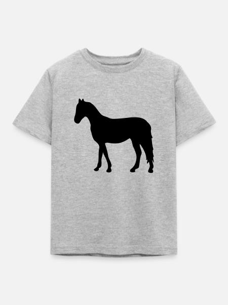 Stehendes Pferd - Kinder T-Shirt - Grau meliert