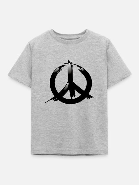 Smiley Peace - Kinder T-Shirt - Grau meliert