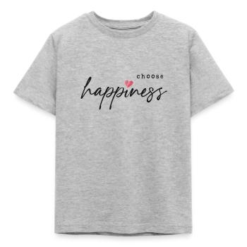 Choose Happiness - Kinder T-Shirt - Grau meliert - Vorne - AI Model Kid Male (0cm)