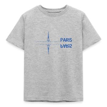 Paris - La Tour Eiffel inversée - T-shirt Enfant - gris chiné - Devant - AI Model Kid Male (0cm)