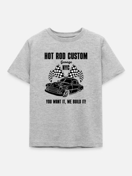 Hot Rod Custom - Kinder T-Shirt - Grau meliert