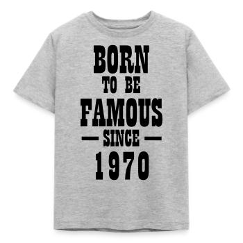 Né pour être célèbre depuis 1970 - T-shirt Enfant - gris chiné - Devant - AI Model Kid Male (0cm)