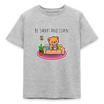 Clever Cute Teddy - Soyez intelligent et apprenez ! - T-shirt Enfant - gris chiné - Devant - AI Model Kid Male (0cm)
