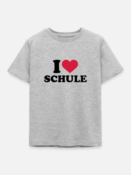 Schule - Kinder T-Shirt - Grau meliert