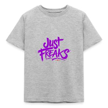 Just Freaks Pink Power Sport Fit - Just Freaks ® - Kinder T-Shirt - Grau meliert - Vorne - AI Model Kid Male (0cm)