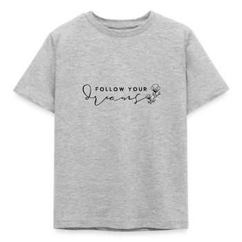 Suivez vos rêves. Suivez vos rêves en disant - T-shirt Enfant - gris chiné - Devant - AI Model Kid Male (0cm)
