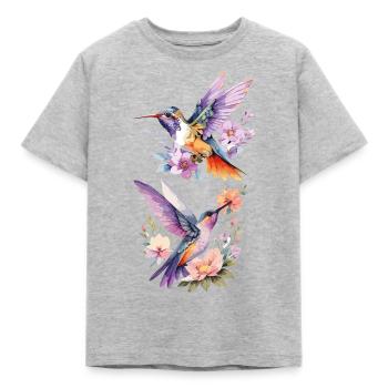 Colibri - Délicat, rapide, fascinant - T-shirt Enfant - gris chiné - Devant - AI Model Kid Male (0cm)