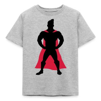 Superhero - Kinder T-Shirt - Grau meliert - Vorne - AI Model Kid Male (0cm)