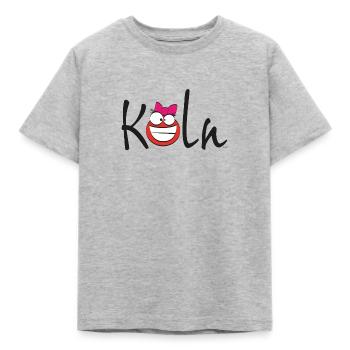 Cologne Smile: Fröhliches Köln Design für Mädchen - Kinder T-Shirt - Grau meliert - Vorne - AI Model Kid Male (0cm)