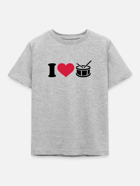 Trommel - Kinder T-Shirt - Grau meliert