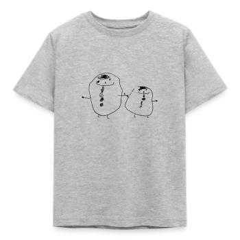 Siblings "Snowmen" / Sibling Love - Kids' T-Shirt - heather grey - Front - AI Model Kid Male (0cm)