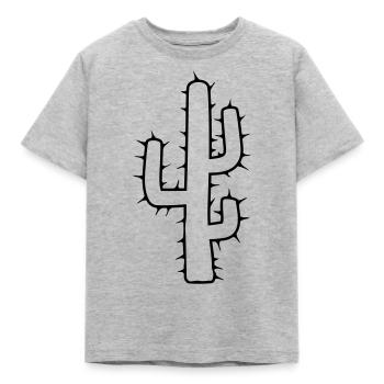 großer kaktus wüste stacheln - Kinder T-Shirt - Grau meliert - Vorne - AI Model Kid Male (0cm)