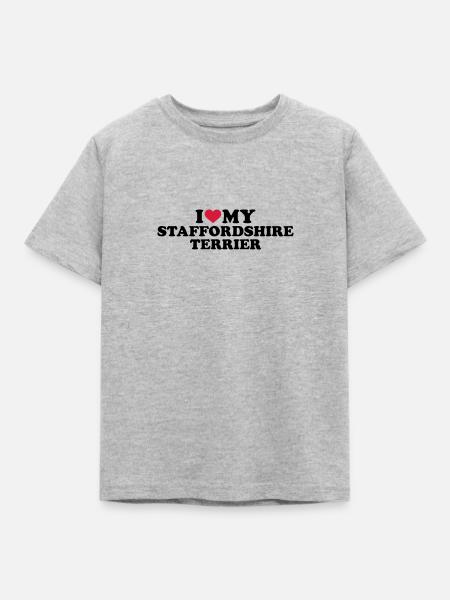 Staffordshire Terrier - Kinder T-Shirt - Grau meliert